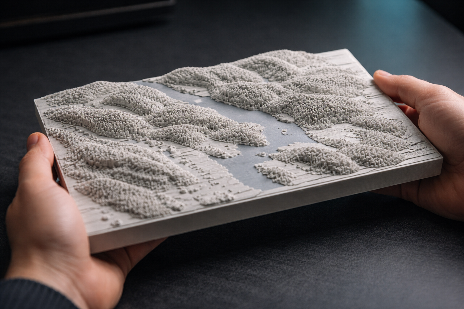 3D-utskriven terrängmodell för samråd och projektpresentation
